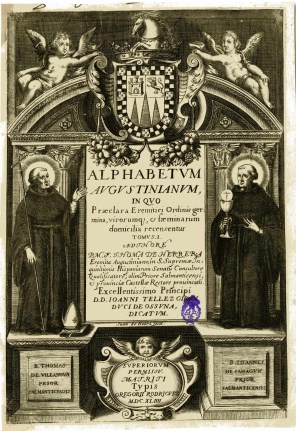 빌라노바의 성 토마스와 사아군의 성 요한_by Juan de Noort_from the frontispiece of an Augustinian dictionary.jpg
